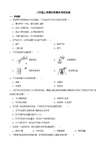 山东省潍坊市2024年八年级上学期化学期末模拟试卷2套【附参考答案】