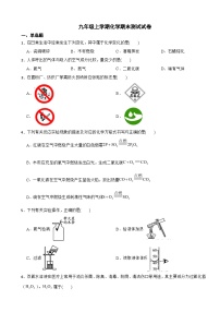 广西河池市2024年九年级上学期化学期末测试试卷附参考答案