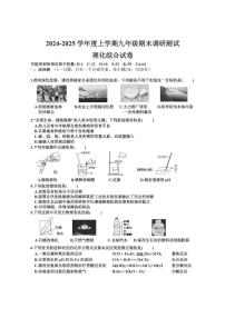 黑龙江省哈尔滨市道里区2024-2025学年九年级上学期期末调研测试化学试卷