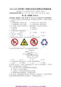 2024～2025学年沪教版九年级上化学期末冲刺模拟卷试卷(含解析)