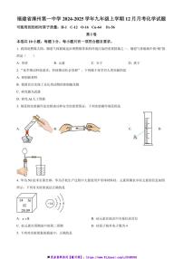 2024～2025学年福建省漳州第一中学九年级上12月月考化学试卷(含答案)