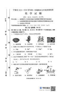 福建省宁德市2024-2025学年九年级上学期1月期末考试化学试题