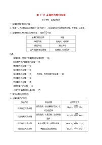 初中化学沪教版（2024）九年级上册（2024）第2节 金属的性质和应用学案设计