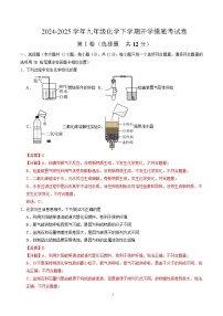 九年级化学开学摸底考（安徽专用，人教版2024第1~8单元）-2024-2025学年初中下学期开学摸底考试卷.zip