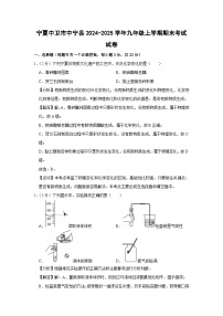 2024-2025学年宁夏中卫市中宁县九年级上学期期末考试化学试卷（解析版）