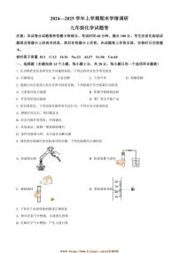 2024～2025学年河南省郑州市中原区九年级上1月期末化学试卷(含答案)
