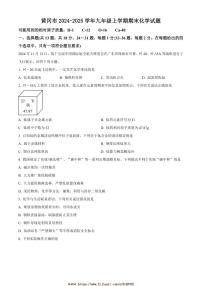 2024～2025学年湖北省黄冈市九年级上期末化学试卷(含答案)