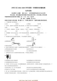 2024～2025学年辽宁省大连市沙河口区九年级上期末化学试卷(含答案)