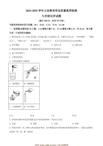 2024～2025学年山东省德州市陵城区九年级上期末化学试卷(含答案)