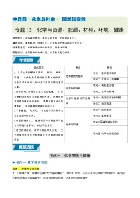 专题12 化学与资源、能源、材料、环境、健康-备战2025年中考化学真题题源解密（全国通用）