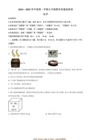 2024～2025学年安徽省阜阳市太和县九年级上1月期末化学试卷(含答案)