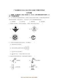 2024～2025学年广东省梅州市九年级下开学考试化学试卷(含答案)