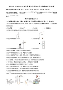 洪山区2024-2025学年上学期元调九年级化学试题（word版含标答）