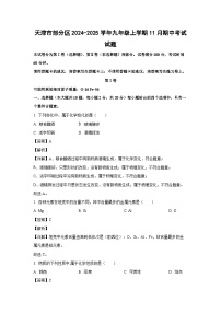 2024~2025学年天津市部分区九年级上学期11月期中化学试卷（解析版）