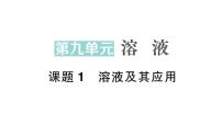 化学九年级下册（2024）第九单元 溶液课题1 溶液及其应用作业课件ppt