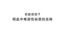 初中化学人教版（2024）九年级下册（2024）实验活动7 粗盐中难溶性杂质的去除作业课件ppt