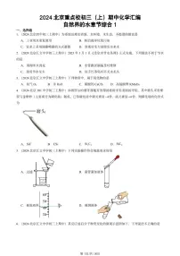 2024北京重点校初三（上）期中真题化学汇编：自然界的水章节综合1