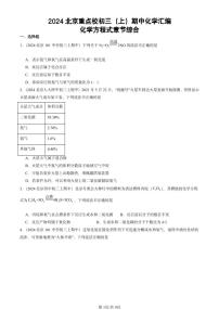 2024北京重点校初三（上）期中真题化学汇编：化学方程式章节综合