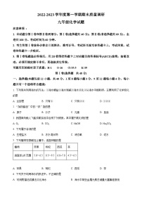 山东省东营市利津县2022-2023学年九年级上学期期末化学试题（原卷版+解析版）