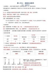 人教版（2024）初中化学中考一轮知识点复习 第九单元 溶液知识点整理 讲义