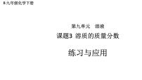 人教版（2024）九年级下册（2024）溶质的质量分数教学ppt课件