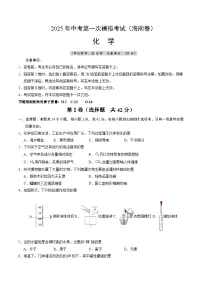 2025年中考第一次模拟考试卷：化学（海南卷）（原卷版）