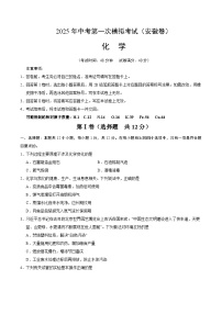 2025年中考第一次模拟考试卷：化学（安徽卷）（原卷版）
