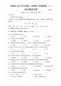 2025年上海市杨浦区初三二模化学试卷