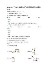 2022-2023学年吉林省松原市九年级上学期化学期末试题及答案