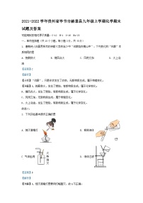 2021-2022学年贵州省毕节市赫章县九年级上学期化学期末试题及答案