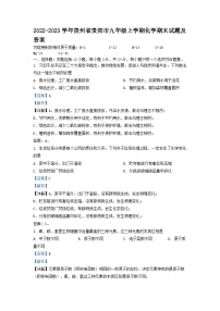 2022-2023学年贵州省贵阳市九年级上学期化学期末试题及答案
