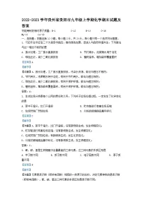 2022-2023学年贵州省贵阳市九年级上学期化学期末试题及答案