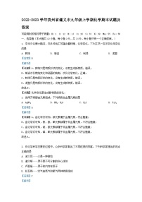 2022-2023学年贵州省遵义市九年级上学期化学期末试题及答案