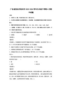 广东省茂名市高州市2023-2024学年九年级下学期4月期中化学试卷（解析版）