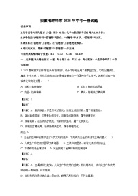 安徽省蚌埠市2025年中考一模化学试卷（解析版）