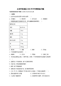 北京市西城区2025年中考模拟练习题化学试卷（解析版）
