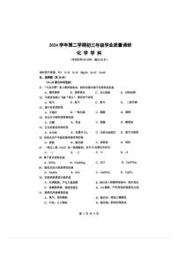 2025届上海市闵行区中考二模化学试卷（含答案与解析）
