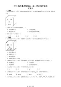 2025北京重点校初三（上）期末真题化学汇编：元素1
