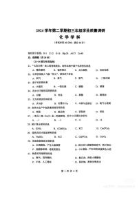 2025届上海市闵行区中考二模化学试卷含答案