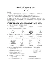 南京市联合体2025年中考化学一模试卷及答案