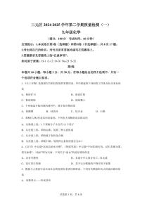 2025届福建省三明市三元区中考（一模）化学检测试题（含解析）