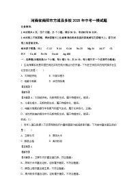 河南省南阳市方城县多校2025年中考一模化学试题（解析版）