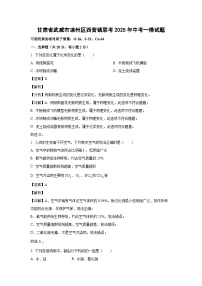 甘肃省武威市凉州区西营镇联考2025年中考一模化学试题（解析版）