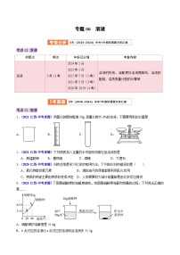 专题06 溶液-【好题汇编】5年（2020-2024）中考1年模拟化学真题分类汇编（江西专用）(原卷版+解析版)