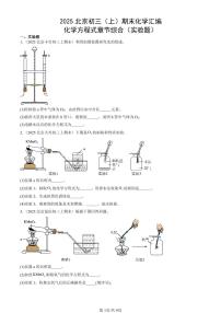 2025北京初三（上）期末真题化学汇编：化学方程式章节综合（实验题）