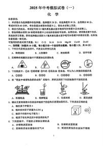 2025年江苏省南京市联合体中考第一次模拟考试化学试卷（中考模拟）