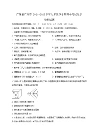 广东省广州市2024-2025学年九年级下学期期中考试化学检测试题（含答案）