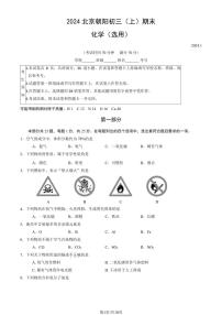 2024北京朝阳初三（上）期末化学试卷（含答案）