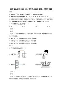 江西省九江市2023-2024学年九年级下学期4月期中化学试题（解析版）