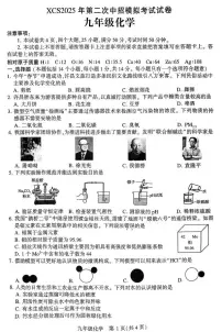 2025年许昌市中考二模化学试卷和参考答案